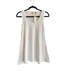 Akemi + Kin Anthropologie White Sleeveless Tank Top Size Small Linen Cotton NWT